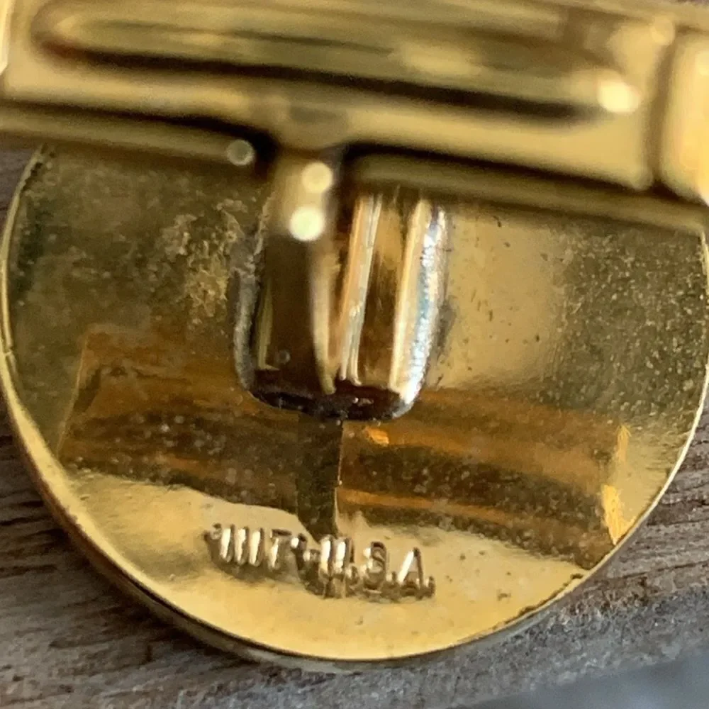 Vintage Equestrian Style Horse & Rider Gold Tone, Red, White‎ & Black Cuff Links